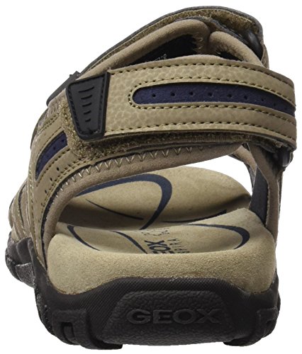 Geox UOMO Sandal Strada D, Sandalia con Pulsera para Hombre, Beige (Sand/Navy), 45 EU