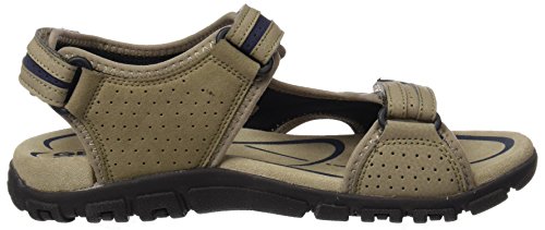 Geox UOMO Sandal Strada D, Sandalia con Pulsera para Hombre, Beige (Sand/Navy), 45 EU