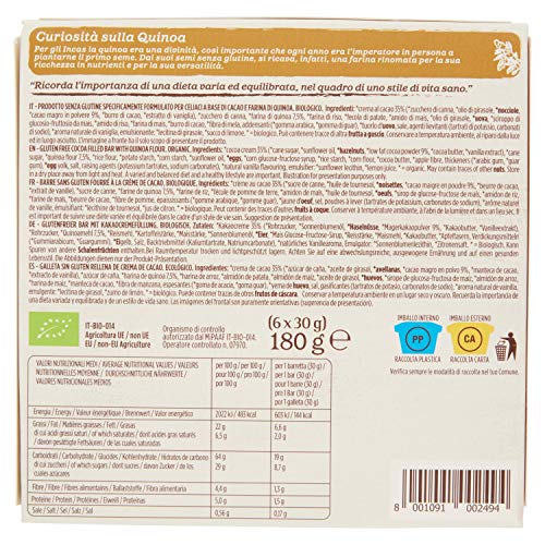 GERMINAL Barrita de quínoa rellena de crema de cacao sin gluten BIO - Germinal - 180g (GM030)