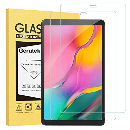 Gerutek [2 Packs] Protector Pantalla para Samsung Galaxy Tab 10.1 2019 T510/T515, Dureza 9H, Antiarañazos, Antihuellas, Ultra Transparente Cristal Pantalla Vidrio Templado para Samsung Tab A 10.1 2019