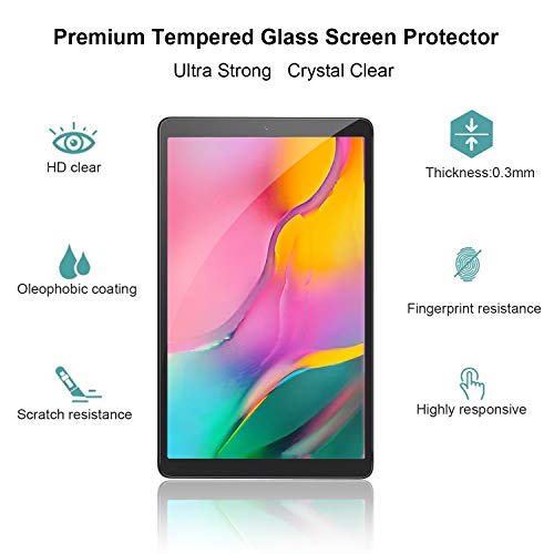 Gerutek [2 Packs] Protector Pantalla para Samsung Galaxy Tab 10.1 2019 T510/T515, Dureza 9H, Antiarañazos, Antihuellas, Ultra Transparente Cristal Pantalla Vidrio Templado para Samsung Tab A 10.1 2019