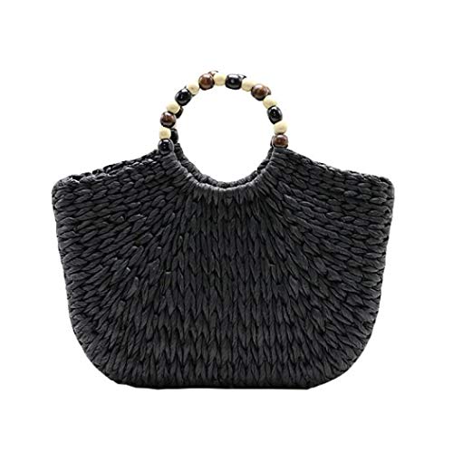 GETS - Bolso al hombro de Paja para mujer Marrón marrón claro talla única