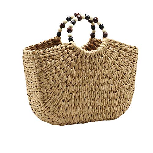 GETS - Bolso al hombro de Paja para mujer Marrón marrón claro talla única