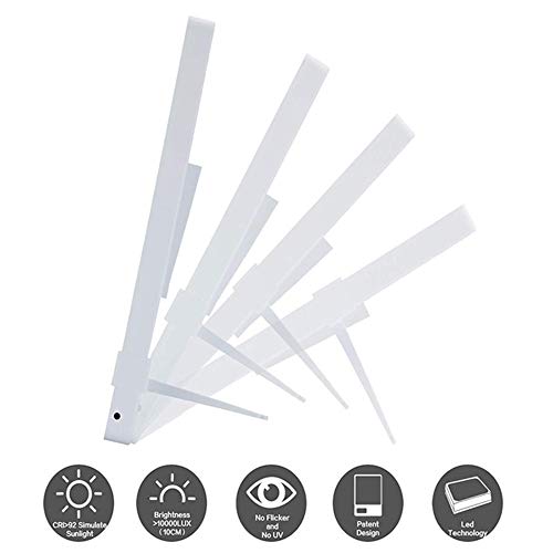 GFYL Lámpara de luz Diurna10000 Lux Espectro Completo, Luz Solar Simulada, con Temporizador y Pantalla, Color Doble Azul y Blanco, Brillo Ajustable, contra depresión Invierno