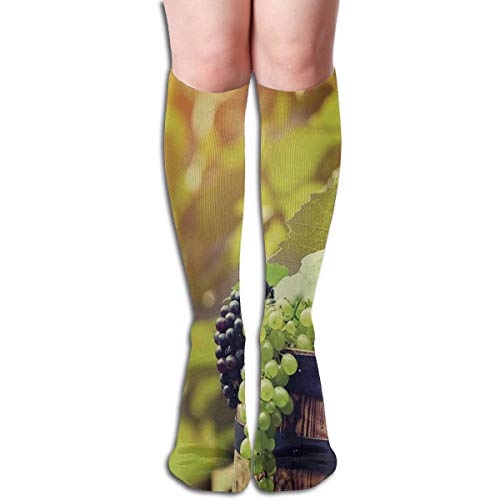 ghkfgkfgk Agriculture Country Theme Natural Landscape Product Alcoholic Drink Fruit Sport Compression Socks,Athletic Socks,Long Tube Stockings 50Cm/19.7 Inch