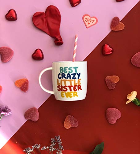 Gifffted Mejor Hermana Pequeña Taza, Divertido Regalo Cumpleaños, Navidad, Regalos para La Hermanita, Cerámico, 380 Ml