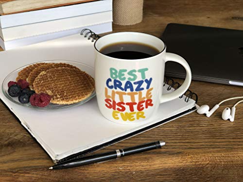 Gifffted Mejor Hermana Pequeña Taza, Divertido Regalo Cumpleaños, Navidad, Regalos para La Hermanita, Cerámico, 380 Ml