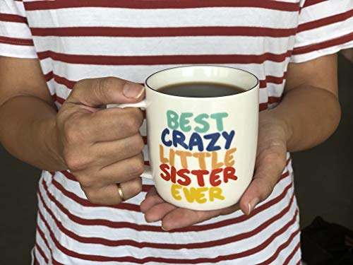 Gifffted Mejor Hermana Pequeña Taza, Divertido Regalo Cumpleaños, Navidad, Regalos para La Hermanita, Cerámico, 380 Ml