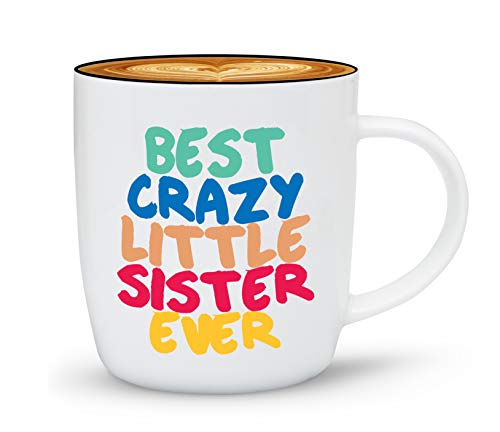 Gifffted Mejor Hermana Pequeña Taza, Divertido Regalo Cumpleaños, Navidad, Regalos para La Hermanita, Cerámico, 380 Ml