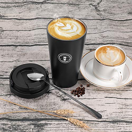 Gifort Tazas de café de Acero Inoxidable Termo de Café Matraz de Acero Inoxidable Aislado Diseño a Prueba de Fugas para Bebidas Frías y Calientes Bebidas