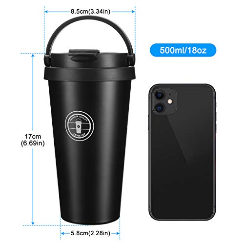 Gifort Tazas de café de Acero Inoxidable Termo de Café Matraz de Acero Inoxidable Aislado Diseño a Prueba de Fugas para Bebidas Frías y Calientes Bebidas
