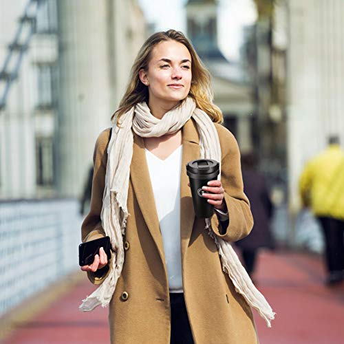 Gifort Tazas de café de Acero Inoxidable Termo de Café Matraz de Acero Inoxidable Aislado Diseño a Prueba de Fugas para Bebidas Frías y Calientes Bebidas