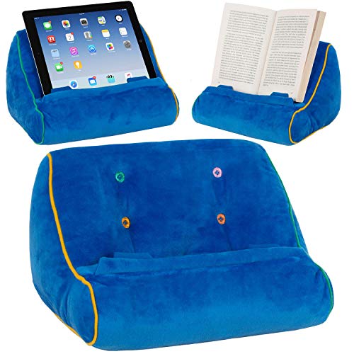 Gifts for Readers & Writers Soporte sofá de Lectura, Atril para Libros, iPad, Tablet, eReader, cojín de Descanso, Idea de Regalo - Modelo Azul