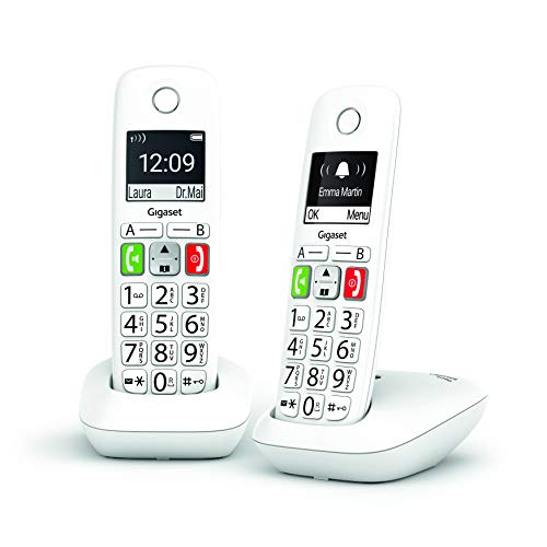 Gigaset E290 Duo - Teléfono para Mayores - Teclas Grandes - Gran Visibilidad - Pack de 2 Unidades