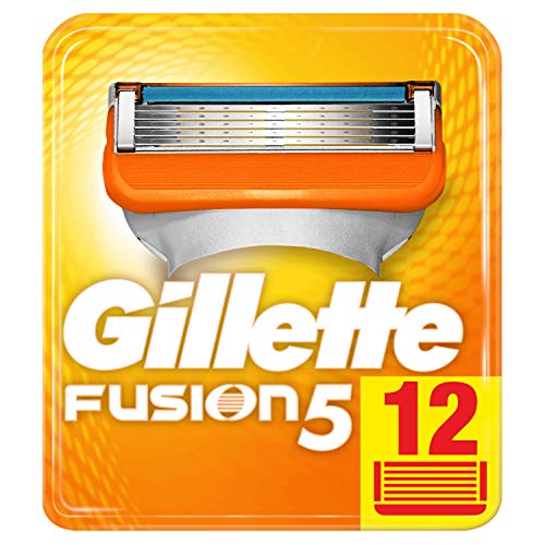 Gillette Fusion5 cuchillas de afeitar para hombre/12 recambios/5 hojas anti-friction