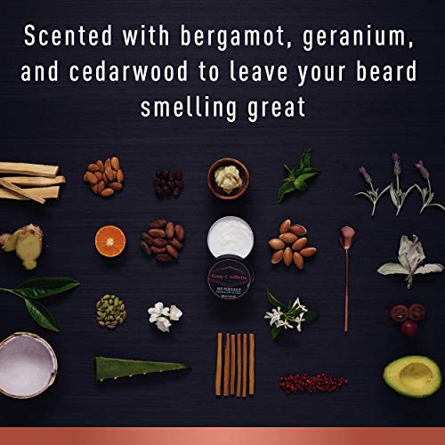 Gillette King C Bálsamo de aseo para barba para hombres con manteca de cacao, aceite de argán y manteca de karité, 100 ml