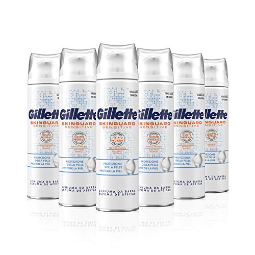 Gillette SkinGuard Espuma de Afeitar para Piel Sensible 250 ml - Pack de 6