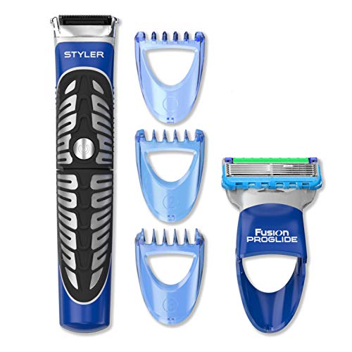 Gillette Styler Multiusos Maquinilla de Afeitar, Perfiladora + 3 Cabezales