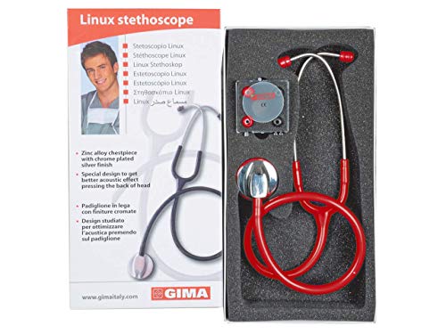 Gima 32529 Linux - Estetoscopio, color rojo