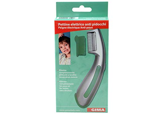 GIMA ref. 24402 Peine antipiojo eléctrico, para eliminar los piojos y las liendres del cabello con una carga eléctrica de 130-180 Voltios, método natural y sin dolor para los seres humanos