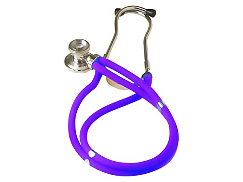 GIMA ref 32579 Estetoscopio Duofono Jotarap Sprague Rappaport, lira, morado, 56cm, doble cabeza, latex free, 5 instrumentos en 1, kit de accesorios con 3 campanas, membranas y olivas de recambio