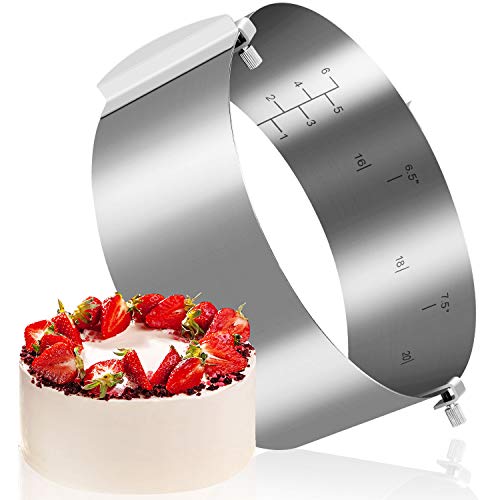 Gimars- Molde Redondo Ajustable para Tarta Pastel, Aros para Emplatar, Anillo de Pastel Acero Inoxidable, Herramientas de Hornear, Utensilios de Molde Pastelería Herramientas