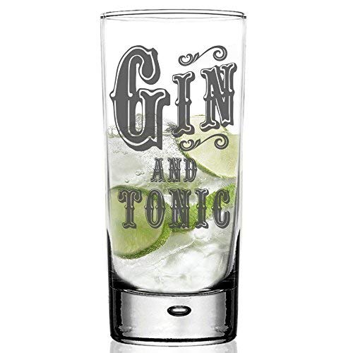 Gin & Tonic Hi Ball G&T Glass. Un regalo divertido para cualquier amante del gin tonic, el vaso de cóctel alto High Ball