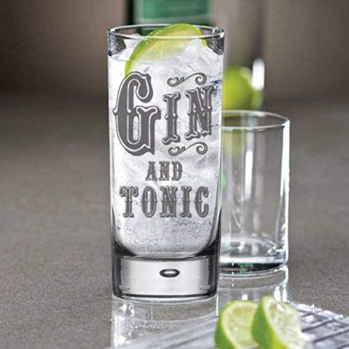 Gin & Tonic Hi Ball G&T Glass. Un regalo divertido para cualquier amante del gin tonic, el vaso de cóctel alto High Ball