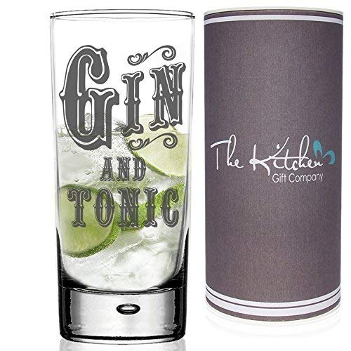 Gin & Tonic Hi Ball G&T Glass. Un regalo divertido para cualquier amante del gin tonic, el vaso de cóctel alto High Ball