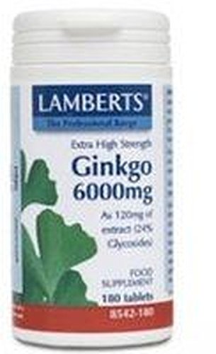 Ginkgo Biloba 6000 Alta Potencia 180 comprimidos 120 mg de Lamberts