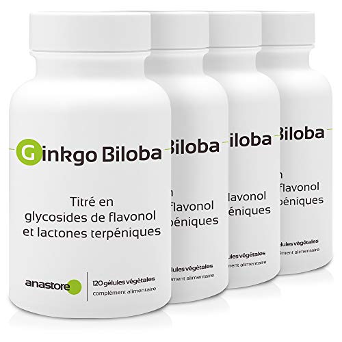 GINKGO BILOBA * OFERTA 3+1 GRATIS * 60 mg / 480 Cápsulas * Titulado al 24% min. de glucósidos de flavonol y al 6% min. de lactonas terpénicas * Cerebro, Equilibrio emocional