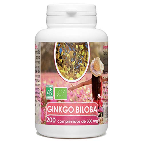 Ginkgo Biloba Orgánico - 200 comprimidos - 300 mg