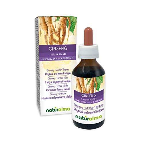 GINSENG (Panax ginseng) raíces Tintura Madre sin alcohol NATURALMA | Extracto líquido gotas 100 ml | Complemento alimenticio | Vegano