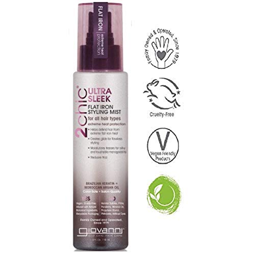 Giovanni - Spray para Alisar con Plancha 2Chic - Queratina Brasileña y Aceite de Argan