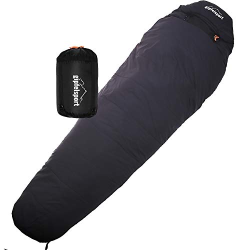 gipfelsport Saco de Dormir Momia Primavera & otoño Negro