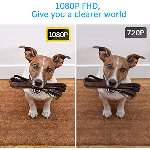 GIYL Video Wireless Timbre de la Puerta, 1080P HD Gran Angular Opinión de la Puerta de la cámara de Seguridad Timbre de la Puerta, con Avisador de Puerta Real-Time 2-Charla de la Manera, marrón