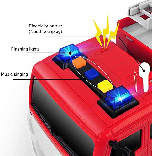 GizmoVine Coche Juguetes Camión de Bomberos,1:12 Camión de Suministro de Agua Educación Temprana Autos Juguete para Muchachas y Niño (850A)