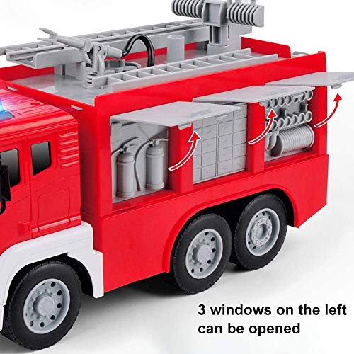GizmoVine Coche Juguetes Camión de Bomberos,1:12 Camión de Suministro de Agua Educación Temprana Autos Juguete para Muchachas y Niño (850A)