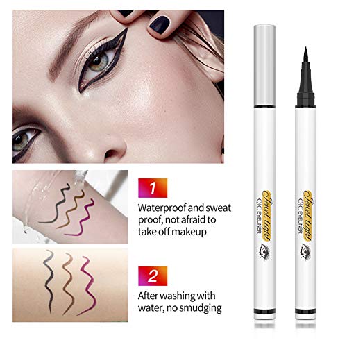 GKJ Professional Makeup Delineador De Ojos Epic Ink Liner, Punta De Pincel, Resistente Al Agua, Fórmula Vegana, Cejas Cosméticos De Maquillaje De Ojos Maquillaje,3 Piezas