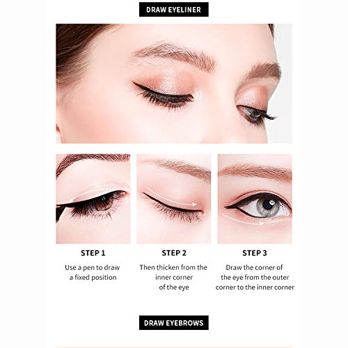 GKJ Professional Makeup Delineador De Ojos Epic Ink Liner, Punta De Pincel, Resistente Al Agua, Fórmula Vegana, Cejas Cosméticos De Maquillaje De Ojos Maquillaje,2 Piezas