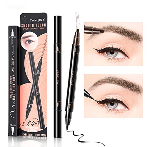 GKJ Professional Makeup Delineador De Ojos Epic Ink Liner, Punta De Pincel, Resistente Al Agua, Fórmula Vegana, Cejas Cosméticos De Maquillaje De Ojos Maquillaje,2 Piezas