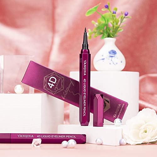 GKJ Professional Makeup Delineador De Ojos Epic Ink Liner, Punta De Pincel, Resistente Al Agua, Fórmula Vegana, Cejas Cosméticos De Maquillaje De Ojos Maquillaje,Negro