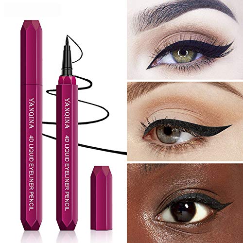 GKJ Professional Makeup Delineador De Ojos Epic Ink Liner, Punta De Pincel, Resistente Al Agua, Fórmula Vegana, Cejas Cosméticos De Maquillaje De Ojos Maquillaje,Negro
