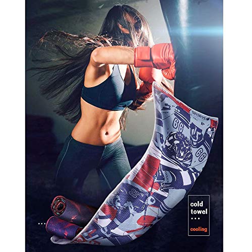 GL-Ice towel Toalla de enfriamiento | Bolsa de Gimnasio Gratis | Camping, Deportes, Playa, Arena Decathlon, Toalla de Microfibra y Absorbente, Toalla de Secado rápido de Viaje 31x100cm