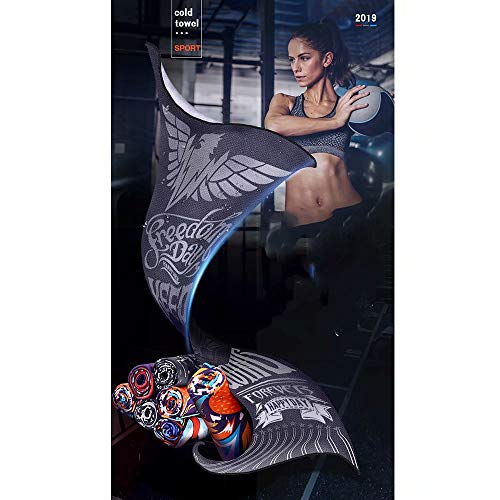 GL-Ice towel Toalla de enfriamiento | Bolsa de Gimnasio Gratis | Camping, Deportes, Playa, Arena Decathlon, Toalla de Microfibra y Absorbente, Toalla de Secado rápido de Viaje 31x100cm