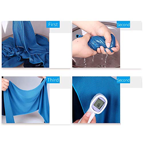 GL-Ice towel Toalla de enfriamiento | Bolsa de Gimnasio Gratis | Camping, Deportes, Playa, Arena Decathlon, Toalla de Microfibra y Absorbente, Toalla de Secado rápido de Viaje 31x100cm