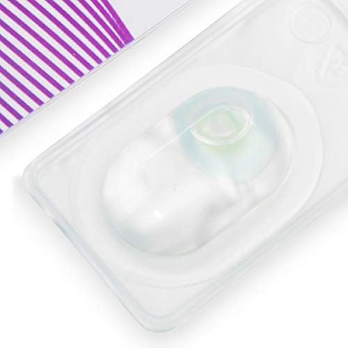 GLAMLENS lentillas de colores azules Alice Blue + contenedor. 1 par (2 piezas) - 90 Días - Sin Graduación - 0.00 dioptrías - blandos - Lentes de contacto azul de hidrogel de silicona