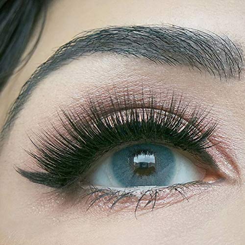 GLAMLENS lentillas de colores azules Grace Blue + contenedor. 1 par (2 piezas) - 90 Días - Sin Graduación - 0.00 dioptrías - blandos - Lentes de contacto azul de hidrogel de silicona