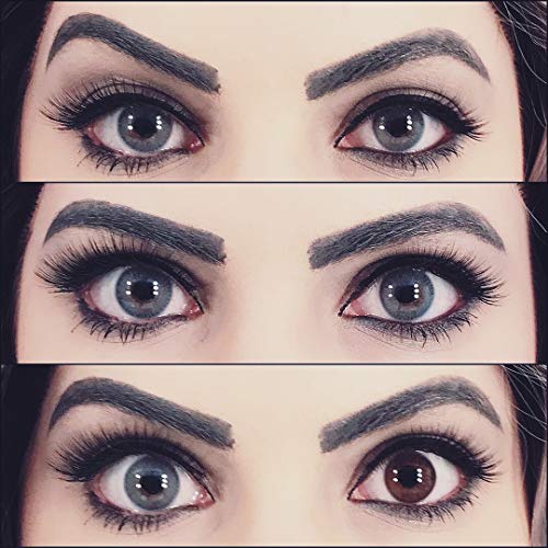 GLAMLENS lentillas de colores azules Grace Blue + contenedor. 1 par (2 piezas) - 90 Días - Sin Graduación - 0.00 dioptrías - blandos - Lentes de contacto azul de hidrogel de silicona