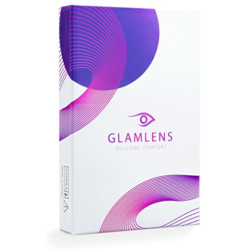 GLAMLENS lentillas de colores azules Keira Blue + contenedor. 1 par (2 piezas) - 90 Días - Sin Graduación - 0.00 dioptrías - blandos - Lentes de contacto azul de hidrogel de silicona